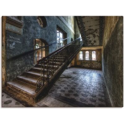 ARTLAND Lost Place Treppen Leinwand Wandbild - Architektonische Elemente - 60x45cm ARTLAND Lost Place Treppen Leinwand Wandbild - Architektonische Elemente - 60x45cm