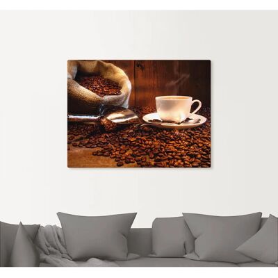 ARTLAND Leinwandbild Kaffeetasse Braun - Wandbild ARTLAND Leinwandbild Kaffeetasse Braun - Wandbild