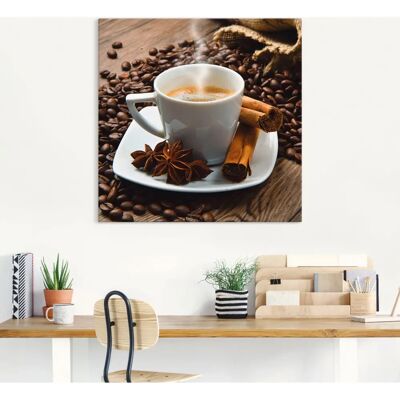 ARTLAND - Kaffeetasse Leinensack - braun - 30x30 cm - Canvas print ARTLAND - Kaffeetasse Leinensack - braun - 30x30 cm - Canvas print