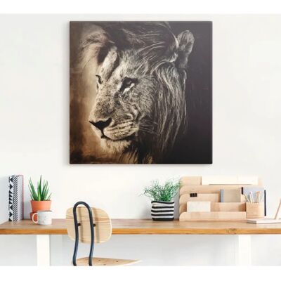 ARTLAND Löwe II Wandbild - 70x70 cm, Leinwand, Braun ARTLAND Löwe II Wandbild - 70x70 cm, Leinwand, Braun