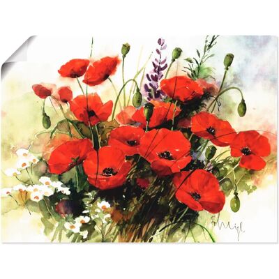 ARTLAND - Blumen Zusammenstellung III - Rot - 80x60 cm - Wandbild ARTLAND - Blumen Zusammenstellung III - Rot - 80x60 cm - Wandbild