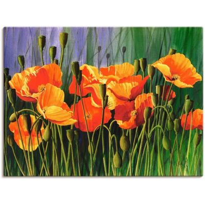 ARTLAND Mohnblumen I Leinwandbild - Blumen, Rot, 80x60cm ARTLAND Mohnblumen I Leinwandbild - Blumen, Rot, 80x60cm