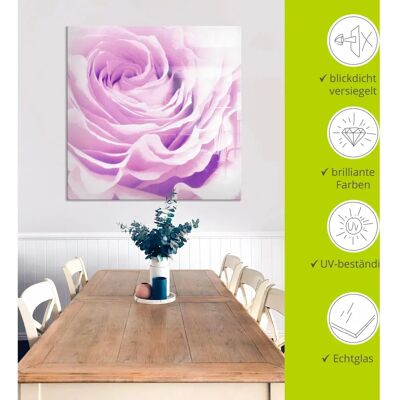 ARTLAND - Pastell Rose - Pink - 20x20 cm - Glass art ARTLAND - Pastell Rose - Pink - 20x20 cm - Glass art