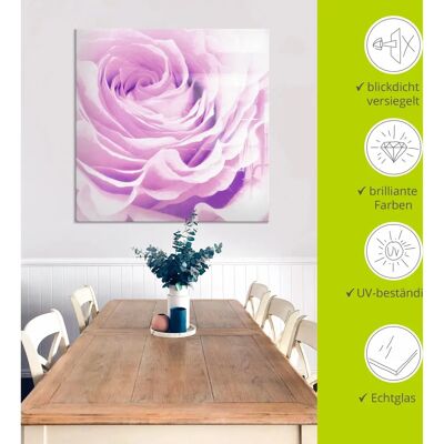 ARTLAND Pastell Rose Wandkunst - Pink, 50x50 cm, Quadratisches Glas ARTLAND Pastell Rose Wandkunst - Pink, 50x50 cm, Quadratisches Glas