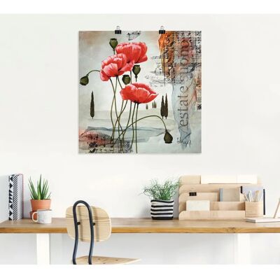 ARTLAND - Klatschmohn - 40x40 cm - Leinwandbild ARTLAND - Klatschmohn - 40x40 cm - Leinwandbild