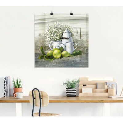 ARTLAND - Stillleben mit Milchkanne - 40x40 cm - Grün - Wall art ARTLAND - Stillleben mit Milchkanne - 40x40 cm - Grün - Wall art