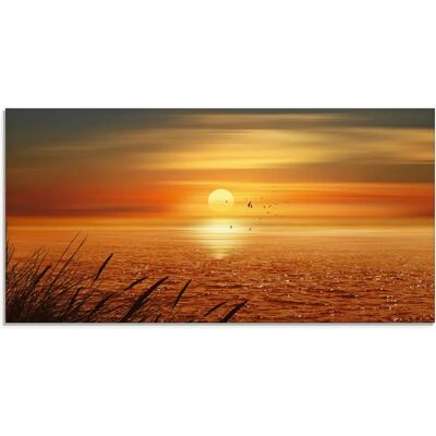 ARTLAND Sonnenuntergang über dem Meer Glasbild - Landschaft, Modern, Orange ARTLAND Sonnenuntergang über dem Meer Glasbild - Landschaft, Modern, Orange