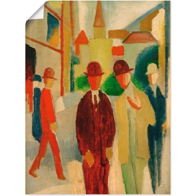 ARTLAND - Helle Straße mit Leuten - 30x40 cm - Leinwandbild - Wall Art ARTLAND - Helle Straße mit Leuten - 30x40 cm - Leinwandbild - Wall Art
