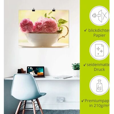 ARTLAND - Vintage Rosen - 40x30 cm - rosa - Wall art ARTLAND - Vintage Rosen - 40x30 cm - rosa - Wall art