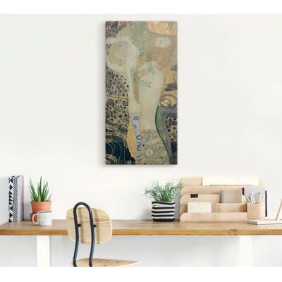 ARTLAND Wasserschlangen I 30x60cm Leinwandbild - Beige - Kunstdruck ARTLAND Wasserschlangen I 30x60cm Leinwandbild - Beige - Kunstdruck