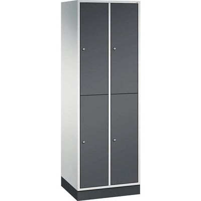 C+P Intro Stahlschrank - Zwei Ebenen, 4 Fächer, Hellgrau/Schwarzgrau C+P Intro Stahlschrank - Zwei Ebenen, 4 Fächer, Hellgrau/Schwarzgrau