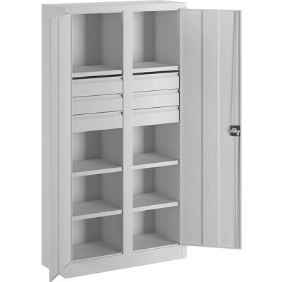 Pavoy Schwerlast-Stahl-Schrank - 6 Regale & Schubladen Pavoy Schwerlast-Stahl-Schrank - 6 Regale & Schubladen