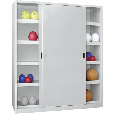 Armario de almacenamiento Pavoy - Puertas correderas Acero 8 estantes Gris Armario de almacenamiento Pavoy - Puertas correderas Acero 8 estantes Gris