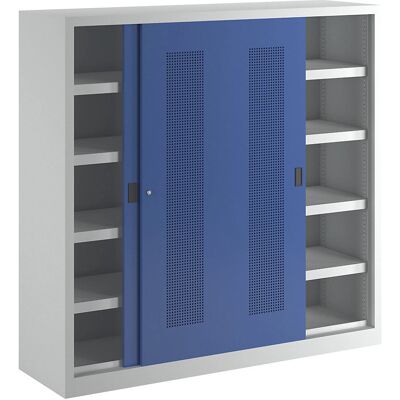 Armario de puertas correderas Pavoy - 1950mm H, 2000mm W, Gris/Azul Armario de puertas correderas Pavoy - 1950mm H, 2000mm W, Gris/Azul