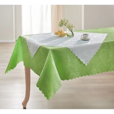 viva domo Jacquard Tischdecken-Set "Jasmin" - Grün Weiß - 160x130 cm + 80x80 cm viva domo Jacquard Tischdecken-Set "Jasmin" - Grün Weiß - 160x130 cm + 80x80 cm