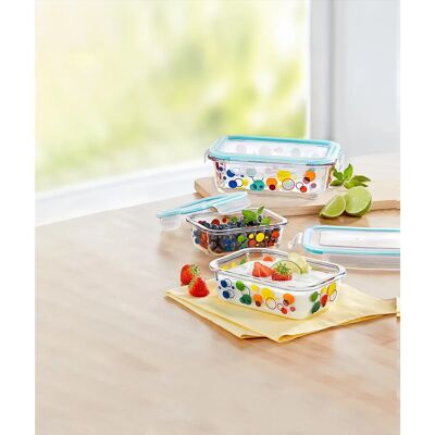 Genialo Buntes Glas-Frischdosen-Set - 3 Größen Genialo Buntes Glas-Frischdosen-Set - 3 Größen