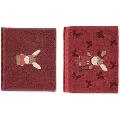 Serviette bébé Sterntaler - Lot de 2, Rouge foncé - Coton Serviette bébé Sterntaler - Lot de 2, Rouge foncé - Coton