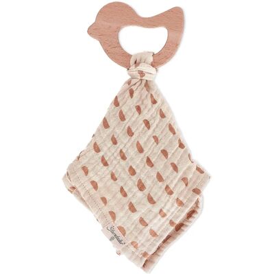 Sterntaler Bio-Babyschnuffeltuch mit Holzbeißring - Weiches Musselin Sterntaler Bio-Babyschnuffeltuch mit Holzbeißring - Weiches Musselin