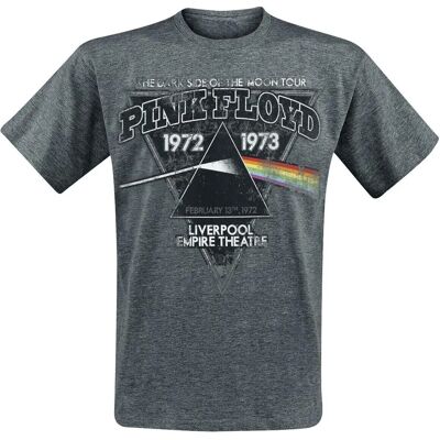 T-Shirt Manches Courtes Pink Floyd Liverpool 1972 - Homme - Gris chiné - Officiel - Publicité T-Shirt Manches Courtes Pink Floyd Liverpool 1972 - Homme - Gris chiné - Officiel - Publicité