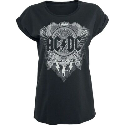AC/DC Black Ice Kortærmet T-Shirt til Kvinder - Sort AC/DC Black Ice Kortærmet T-Shirt til Kvinder - Sort