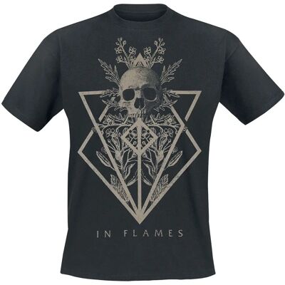 In Flames Skull T-paita lyhythihainen - S:stä 4XL:ään - Miehet - Musta In Flames Skull T-paita lyhythihainen - S:stä 4XL:ään - Miehet - Musta