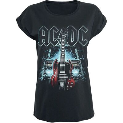AC/DC Korkeajännite Kitara Musta T-paita - Mies AC/DC Korkeajännite Kitara Musta T-paita - Mies