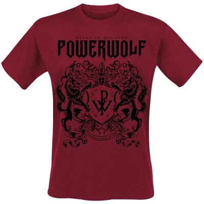 Powerwolf - Kurzes T-Shirt - Rot - M - Regulär - Ohne Kragen Powerwolf - Kurzes T-Shirt - Rot - M - Regulär - Ohne Kragen