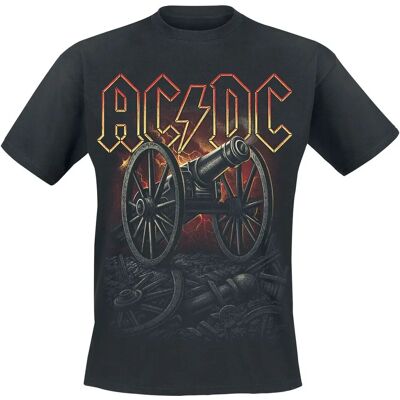 AC/DC About To Rock Canon Red Short Sleeve T-Paita - T-Paita AC/DC About To Rock Canon Red Short Sleeve T-Paita - T-Paita