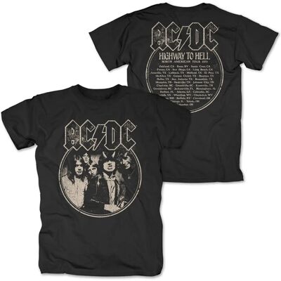 AC/DC Pohjois-Amerikan kiertue 1979 Musta T-paita - T-paita AC/DC Pohjois-Amerikan kiertue 1979 Musta T-paita - T-paita