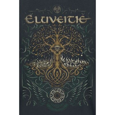 Eluveitie Celtic Tree Kurzes T-Shirt - Herren - Schwarz - Casual Eluveitie Celtic Tree Kurzes T-Shirt - Herren - Schwarz - Casual