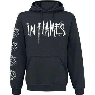 In Flames Jesterhead White Raven hættetrøje - Sort In Flames Jesterhead White Raven hættetrøje - Sort