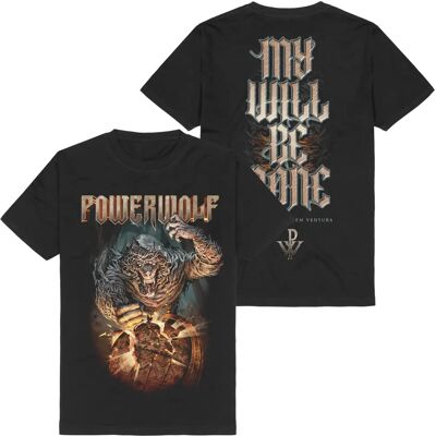 Powerwolf My Will Be Done Kurzarm T-Shirt - Herren - Schwarz - Offizielles Merchandise Powerwolf My Will Be Done Kurzarm T-Shirt - Herren - Schwarz - Offizielles Merchandise