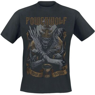 Powerwolf Wolf vs Angel Schwarz T-Shirt - Männer - Hochwertiger Druck Powerwolf Wolf vs Angel Schwarz T-Shirt - Männer - Hochwertiger Druck