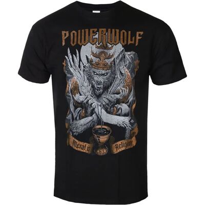 Powerwolf Wolf vs Angel Black T-Shirt - Hochwertiger Druck, 100% Baumwolle, Schwarz Powerwolf Wolf vs Angel Black T-Shirt - Hochwertiger Druck, 100% Baumwolle, Schwarz