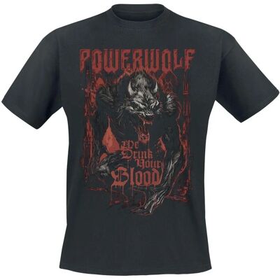 Powerwolf 50750300 Hochwertiges Herren-Black Baumwoll-T-Shirt Powerwolf 50750300 Hochwertiges Herren-Black Baumwoll-T-Shirt