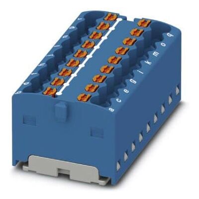 Phoenix Contact 3002764 Elektrisk distributionsdel - Push-in, 18 poler, Blå Phoenix Contact 3002764 Elektrisk distributionsdel - Push-in, 18 poler, Blå