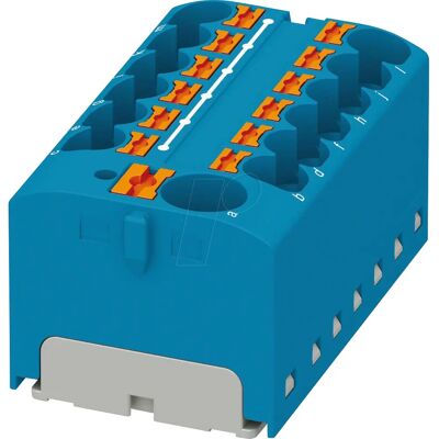 Phoenix Contact PTFIX 10/12X4-G BU - Distribution Block, 13 Poles, 0.2-6mm² Phoenix Contact PTFIX 10/12X4-G BU - Distribution Block, 13 Poles, 0.2-6mm²