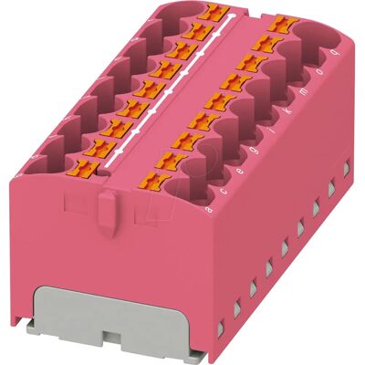 Phoenix Contact PTFIX 18X4 PK - Distribution Block 18p, Pink Phoenix Contact PTFIX 18X4 PK - Distribution Block 18p, Pink