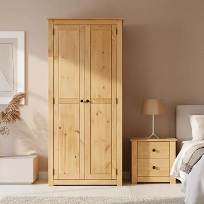 IDIMEX - Kleiderschrank Kiefer 2-Türen - 50x176x80cm - Wardrobe IDIMEX - Kleiderschrank Kiefer 2-Türen - 50x176x80cm - Wardrobe