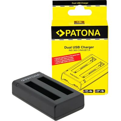 Patona Dual USB-Ladegerät für Insta360 X3 Batterien - Action-Sport-Zubehör Patona Dual USB-Ladegerät für Insta360 X3 Batterien - Action-Sport-Zubehör