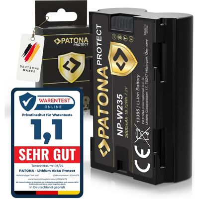 Batteria nera Patona per Fujifilm NP-W235 - Batteria per fotocamera Batteria nera Patona per Fujifilm NP-W235 - Batteria per fotocamera