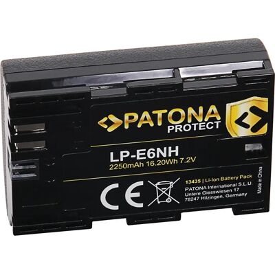 Batteria LP-E6NH per Canon - Patona Protect 2250mAh, Li-Ion - Batteria Fotocamera Batteria LP-E6NH per Canon - Patona Protect 2250mAh, Li-Ion - Batteria Fotocamera