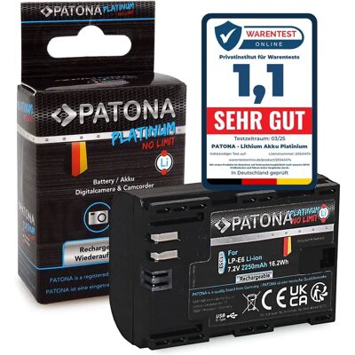 Canon LP-E6 Akku - PATONA Platinum USB-C Canon LP-E6 Akku - PATONA Platinum USB-C