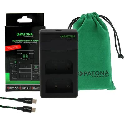 Carregador Patona Premium Twin Performance para Olympus BLX-1 com cabo USB-C Carregador Patona Premium Twin Performance para Olympus BLX-1 com cabo USB-C