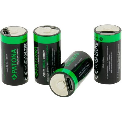 Batterie rechargeable au lithium PATONA CR123A - Publicité Batterie rechargeable au lithium PATONA CR123A - Publicité