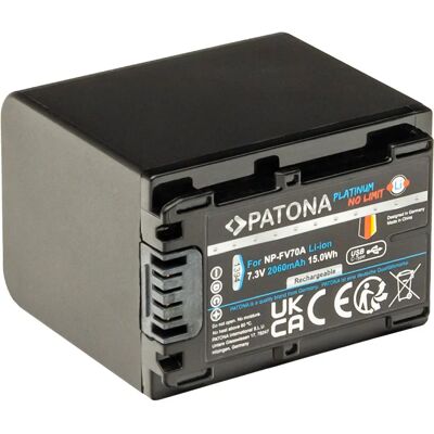 Battery Patona NP-FV70 - Lithium-Ion, 2060mAh - Publicité Battery Patona NP-FV70 - Lithium-Ion, 2060mAh - Publicité