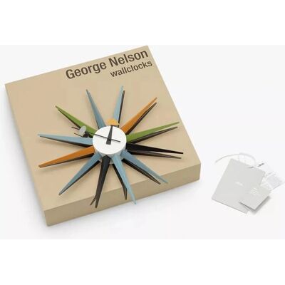 Vitra Orologio da Parete Sunburst di George Nelson - 47cm Multicolore Vitra Orologio da Parete Sunburst di George Nelson - 47cm Multicolore