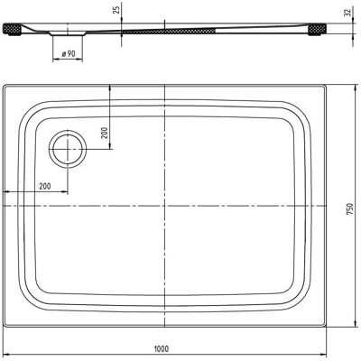Kaldewei Alpien Wit Stalen Email Rechtehoek Douchebak - Extra Plat, Antislip, 750x1000mm Kaldewei Alpien Wit Stalen Email Rechtehoek Douchebak - Extra Plat, Antislip, 750x1000mm