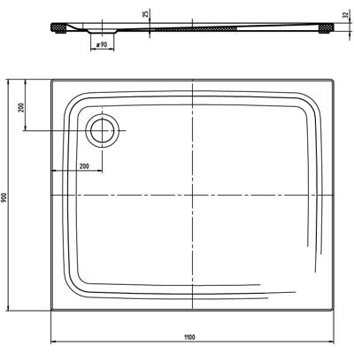 Receveur de douche rectangulaire en acier émaillé Kaldewei - 900x1100mm - Publicité Receveur de douche rectangulaire en acier émaillé Kaldewei - 900x1100mm - Publicité