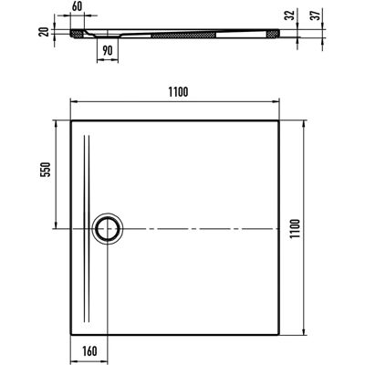 Bandeja de ducha Kaldewei Superplan Zero 110x110cm - Antideslizante, Blanco Bandeja de ducha Kaldewei Superplan Zero 110x110cm - Antideslizante, Blanco